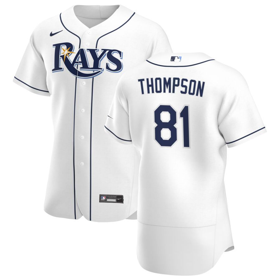 Tampa Bay Rays 81 Ryan Thompson Men Nike White Home 2020 Authentic Player MLB Jersey